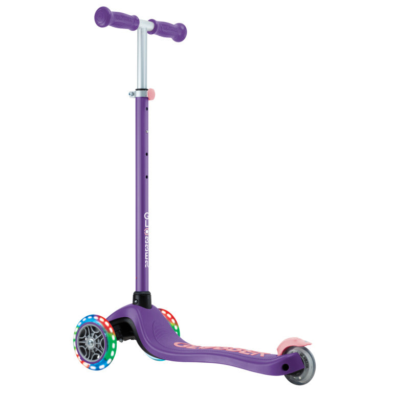 Globber Primo Plus Lights Scooter - Purple and Pastel Pink
