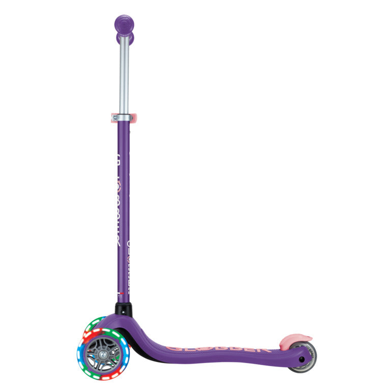 Globber Primo Plus Lights Scooter - Purple and Pastel Pink