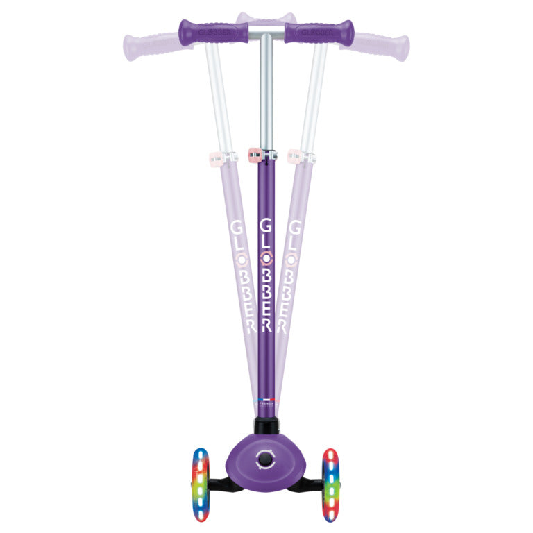 Globber Primo Plus Lights Scooter - Purple and Pastel Pink