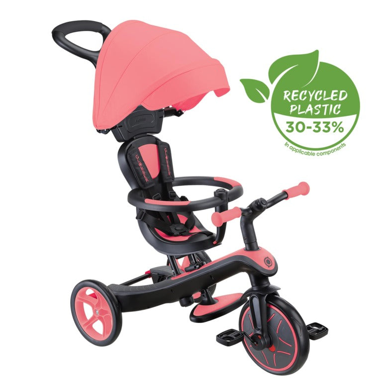 Globber Explorer Trike 4 in 1-Coral Pink