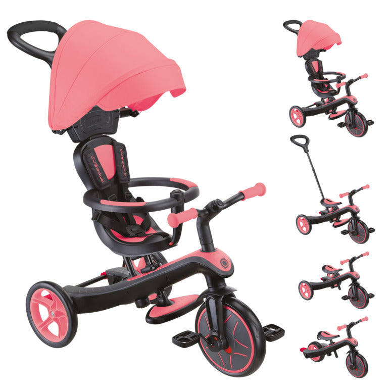 Globber Explorer Trike 4 in 1-Coral Pink