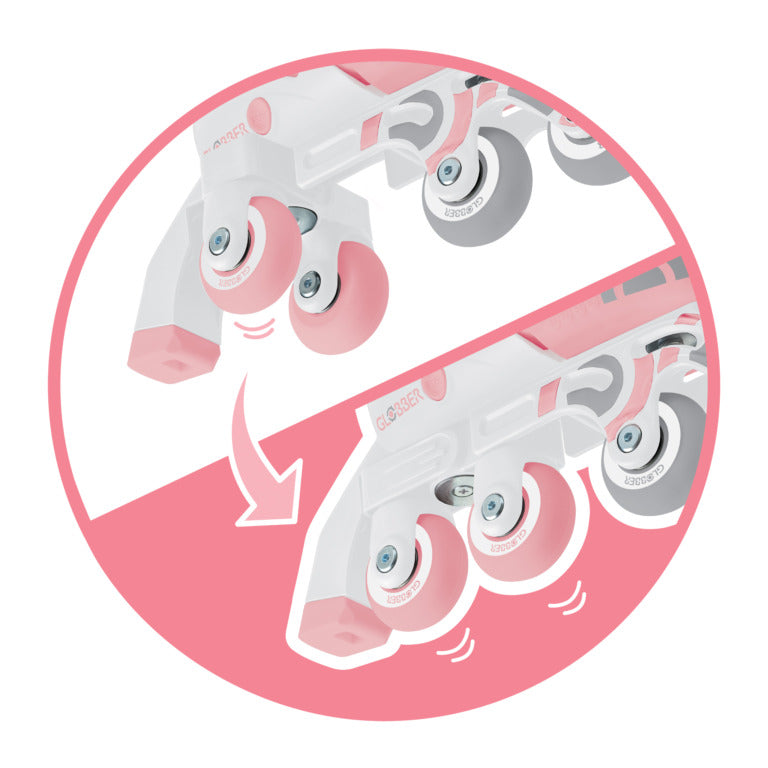 Globber 2 In 1 Learning Skates EU Size 29-32- Pastel Pink