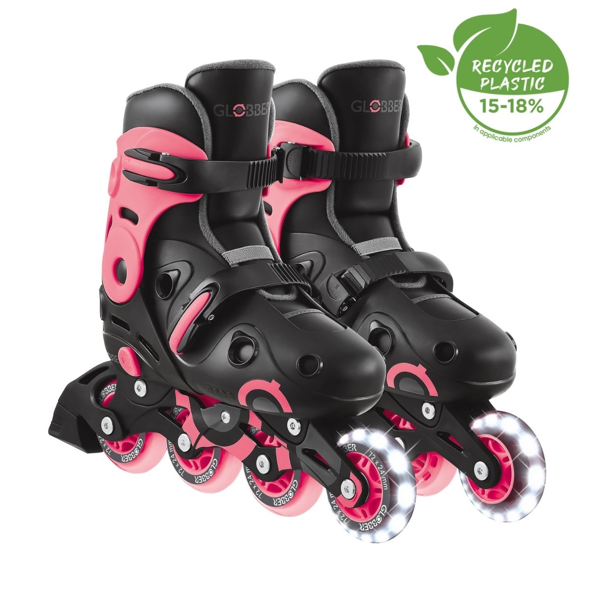 Globber Go Skates Light EU Size 34-37-Coral Pink