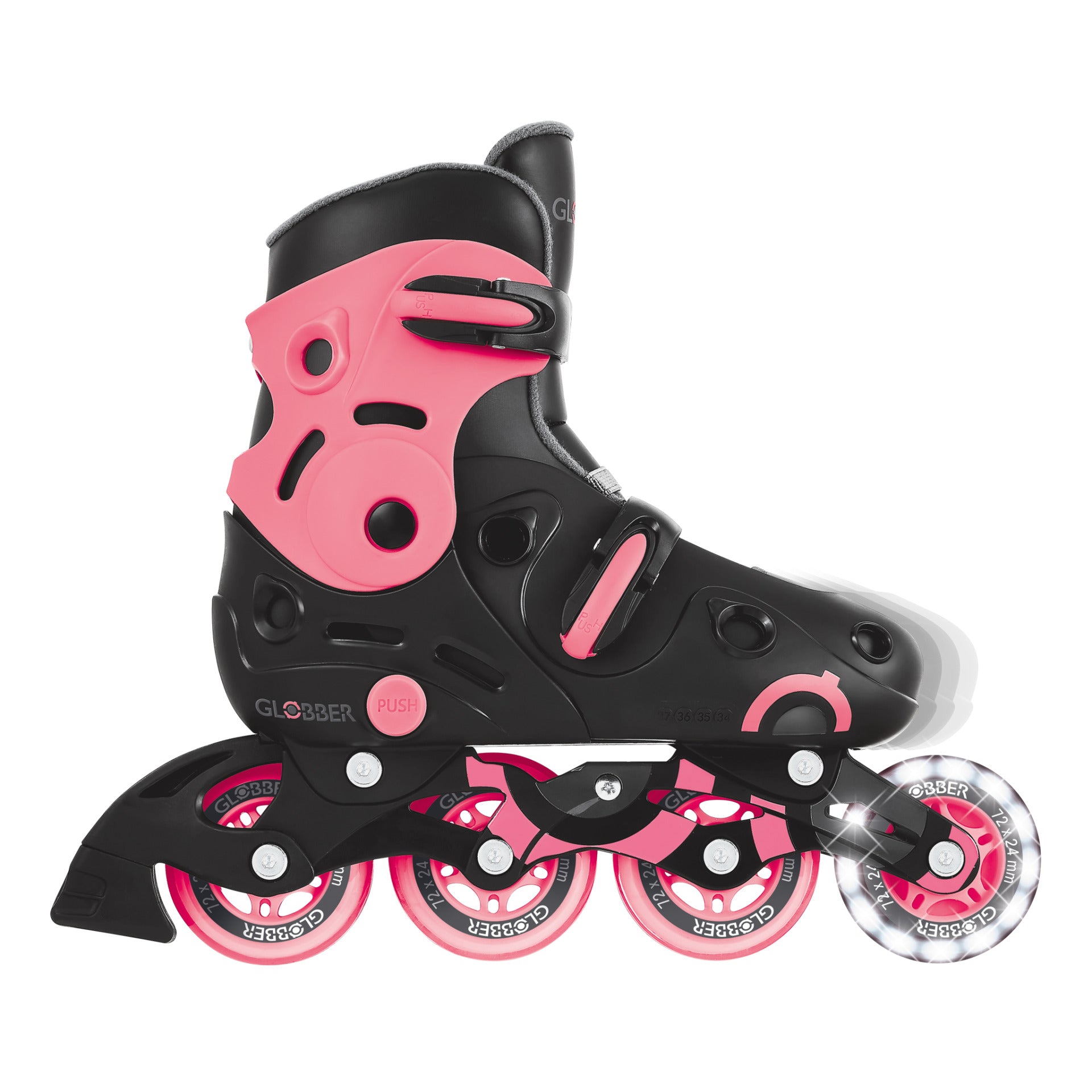 Globber Go Skates Light EU Size 34-37-Coral Pink