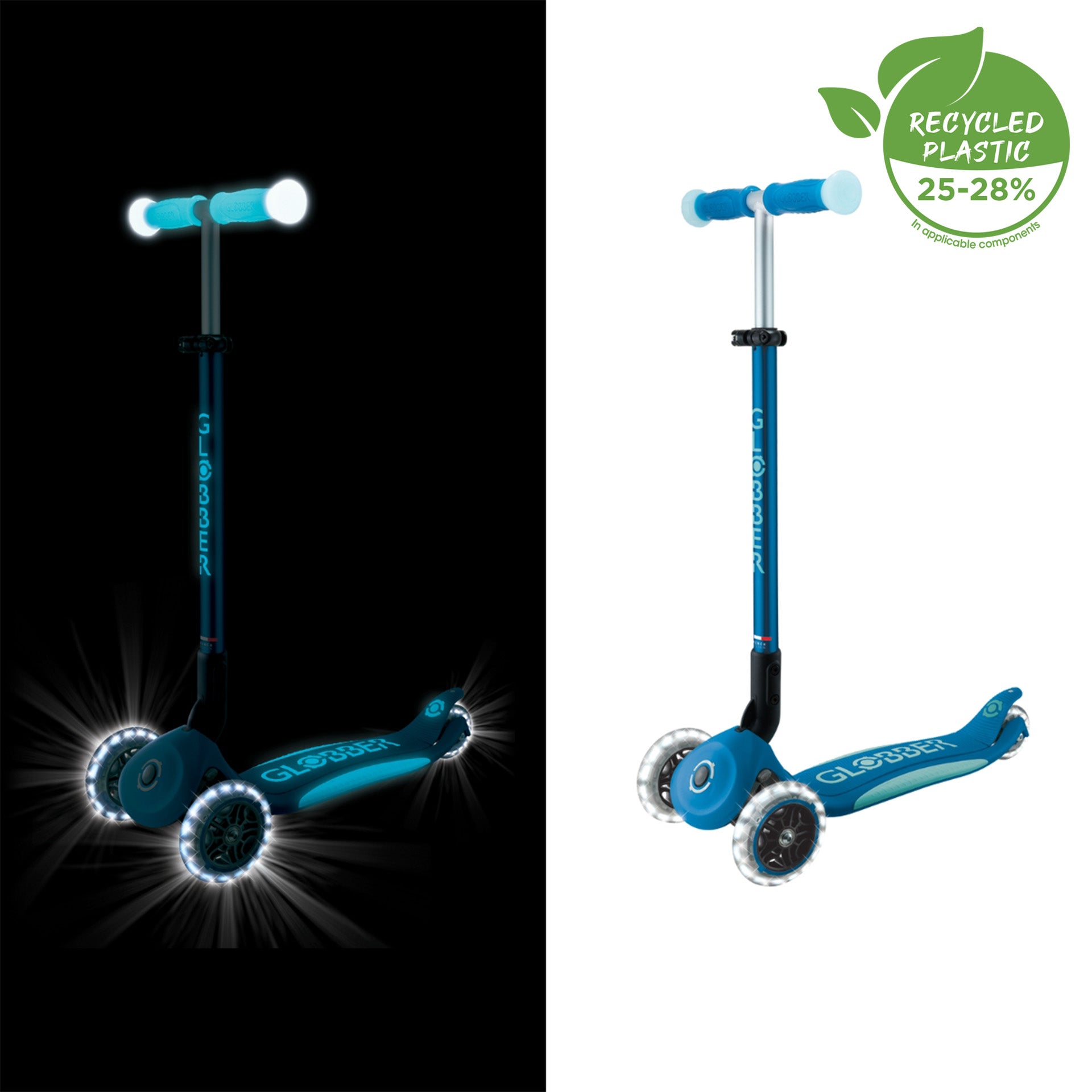 Globber Elite Glow Lights Scooter - Patrol Blue