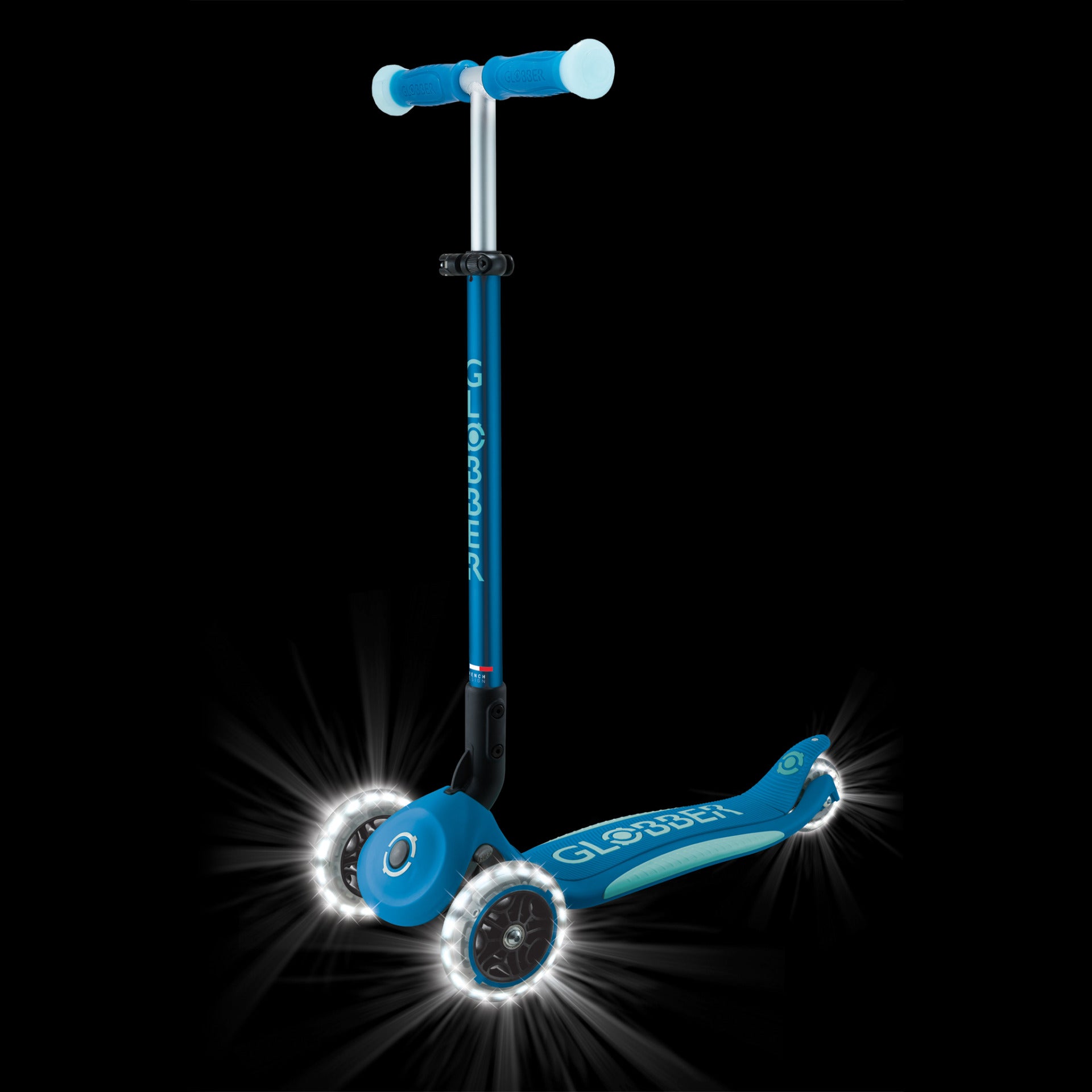 Globber Elite Glow Lights Scooter - Patrol Blue
