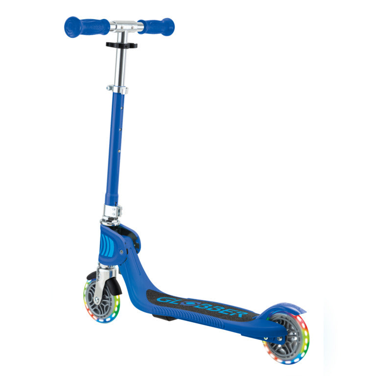 Globber Flow Foldable Junior Lights Scooter - Navy Blue