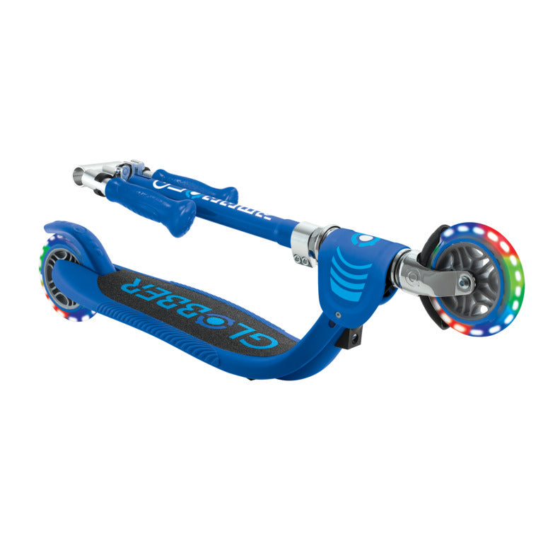 Globber Flow Foldable Junior Lights Scooter - Navy Blue