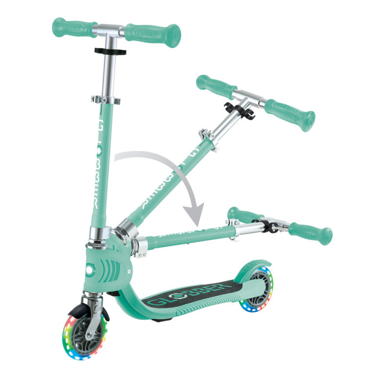 Globber Flow Foldable Junior Lights Scooter - Mint