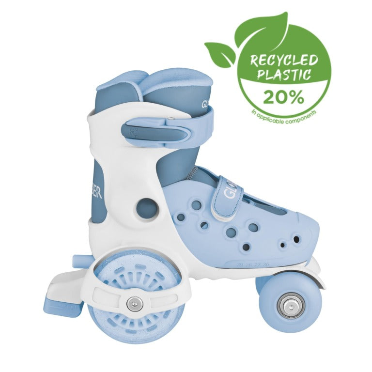 Globber Go Quad Learning Skates EU Size 26-29-Ash Blue