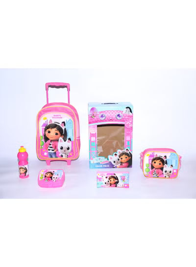 Gabby's Dollhouse 5 In 1 Value Pack Trolley Bag 16 Inch