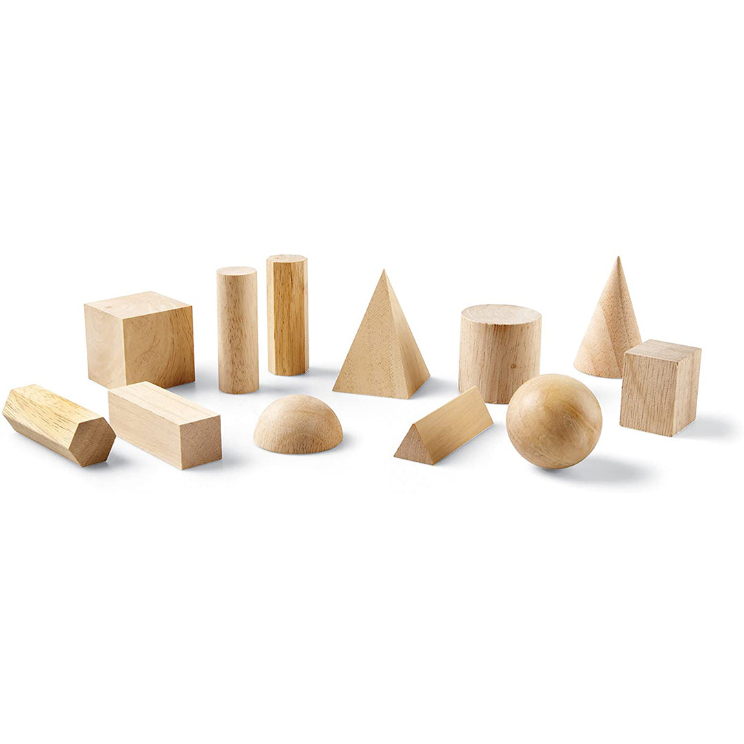 Geometric Solids Wooden Shapes Layout