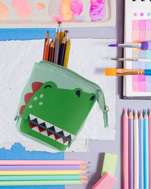 Green Dinosaur Character Pop Up Stationery Holder