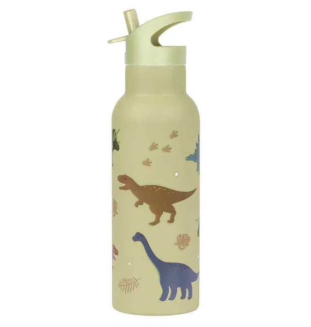 Green Dinosaur Theme 500ml Steel Bottle