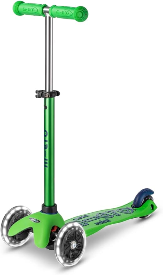Green Micro Mini Deluxe LED scooter