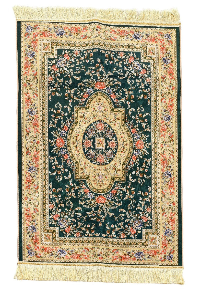 Green color Sundus Madinah Prayer Mat 

