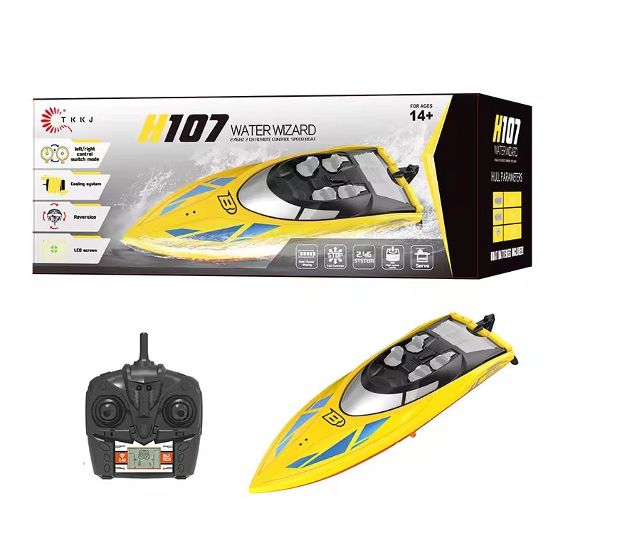 H107 RC racing yellow boat