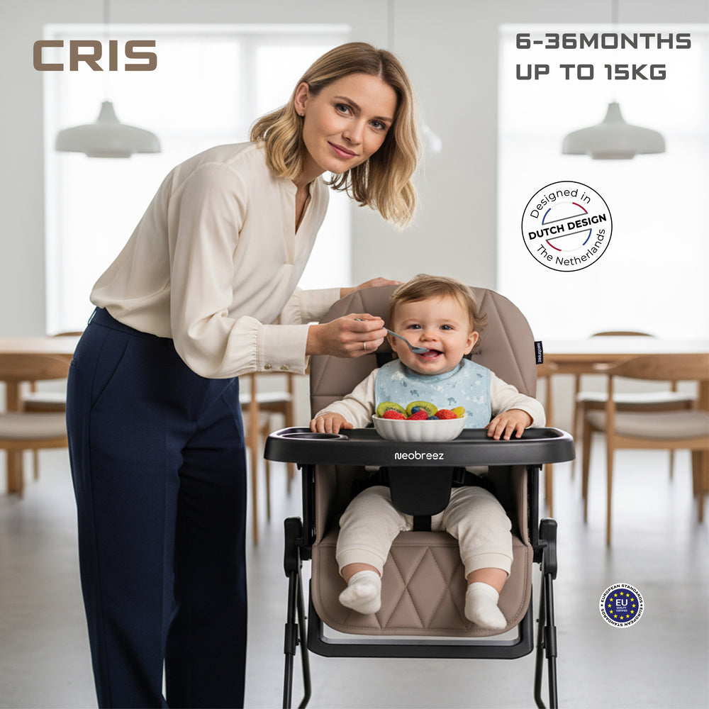 Neobreez Cris Compact Foldable Highchair For Child Brown/Black
