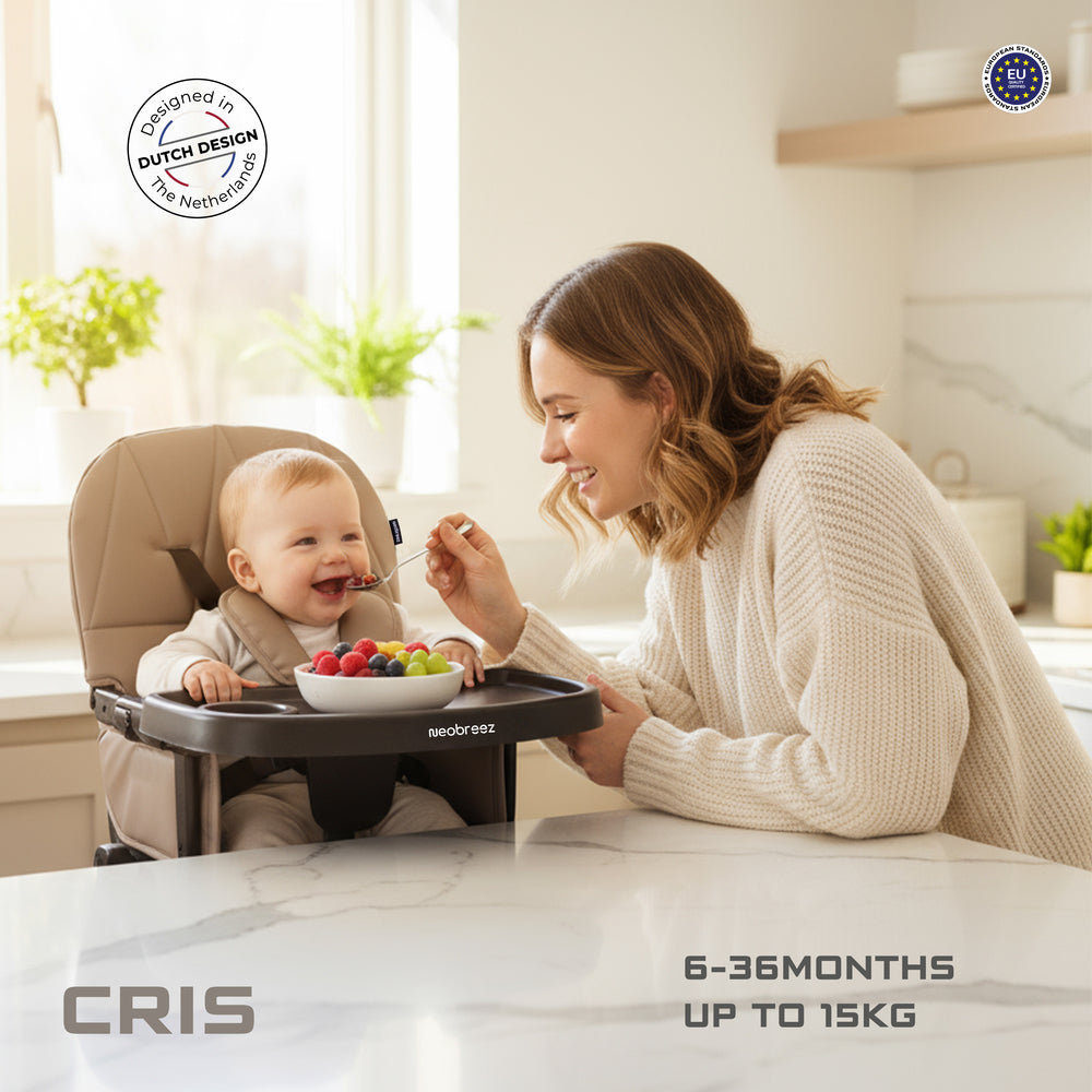 Neobreez Cris Compact Foldable Highchair For Child Brown/Black