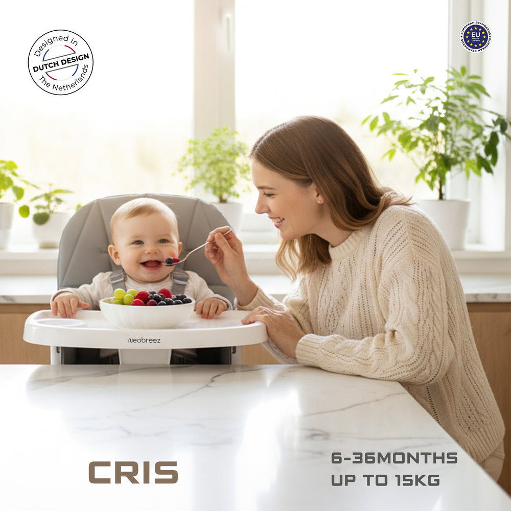 Neobreez Cris Compact Foldable Highchair For Child Grey/White