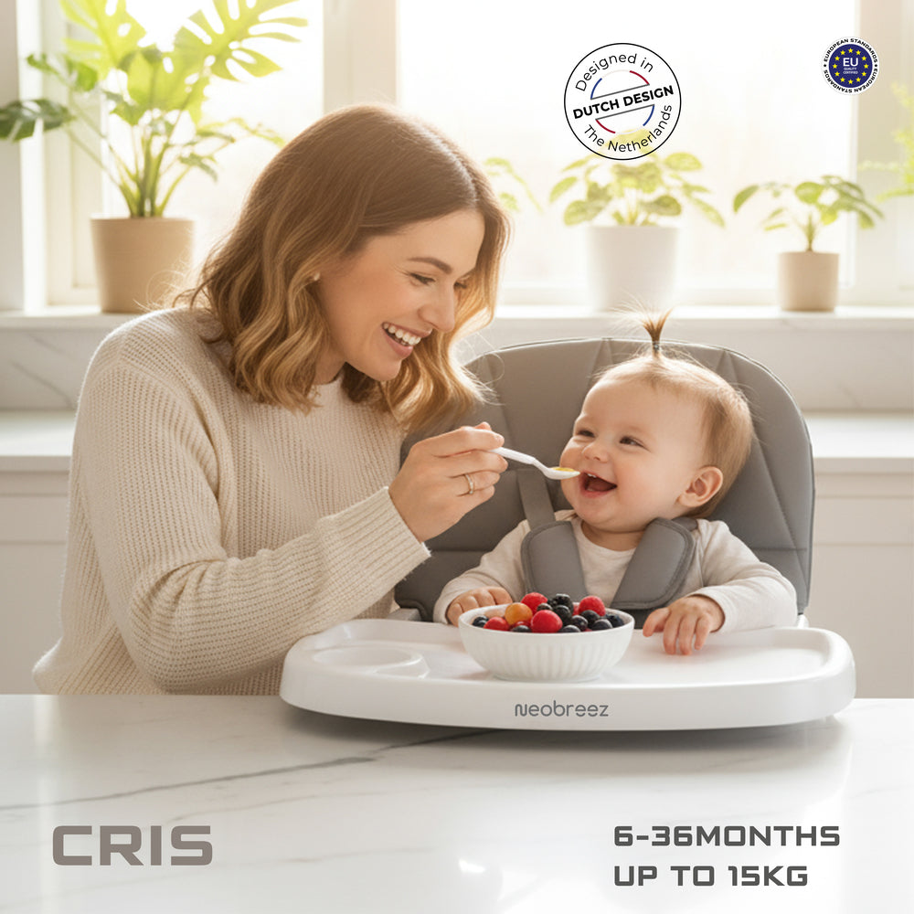 Neobreez Cris Compact Foldable Highchair For Child Grey/White