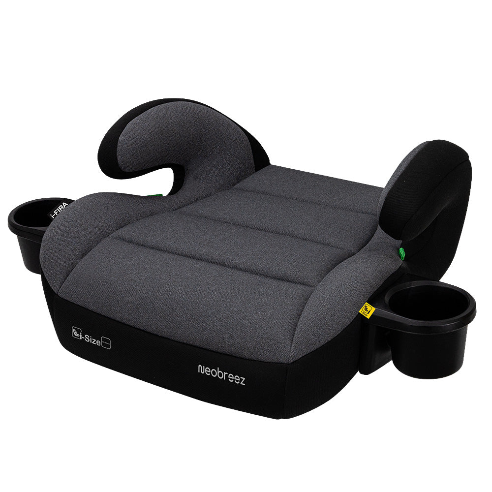 Neobreez I Fira I Size Backless Booster Seat With 2 Cup Holders Grey/Black