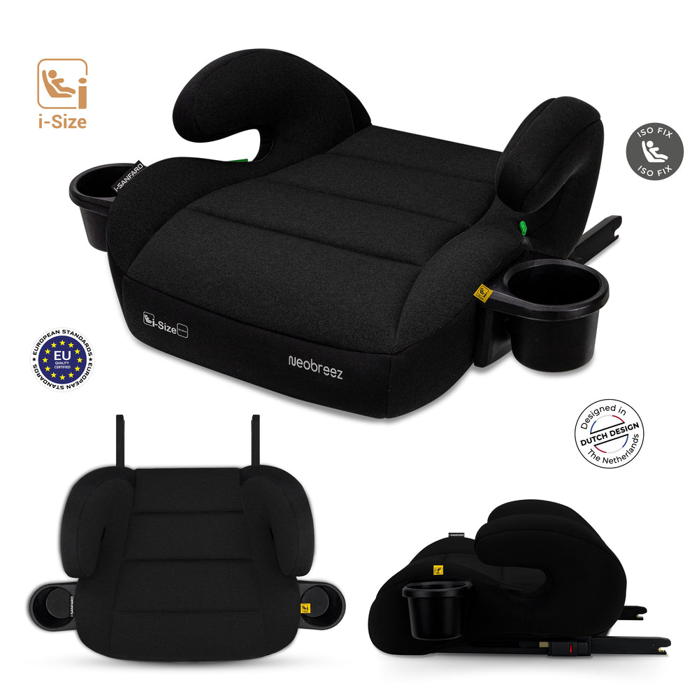 Neobreez I Sanfaro Isofix Backless Booster I Size Car Seat Black