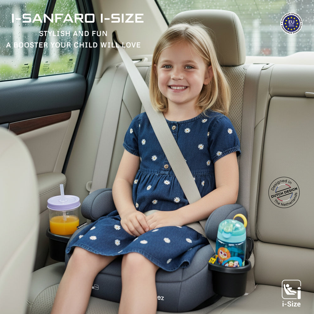 Neobreez I Sanfaro Isofix Backless Booster I Size Car Seat Grey
