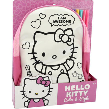 Hello Kitty Backpack Color and Style with 5pcs Washable markers