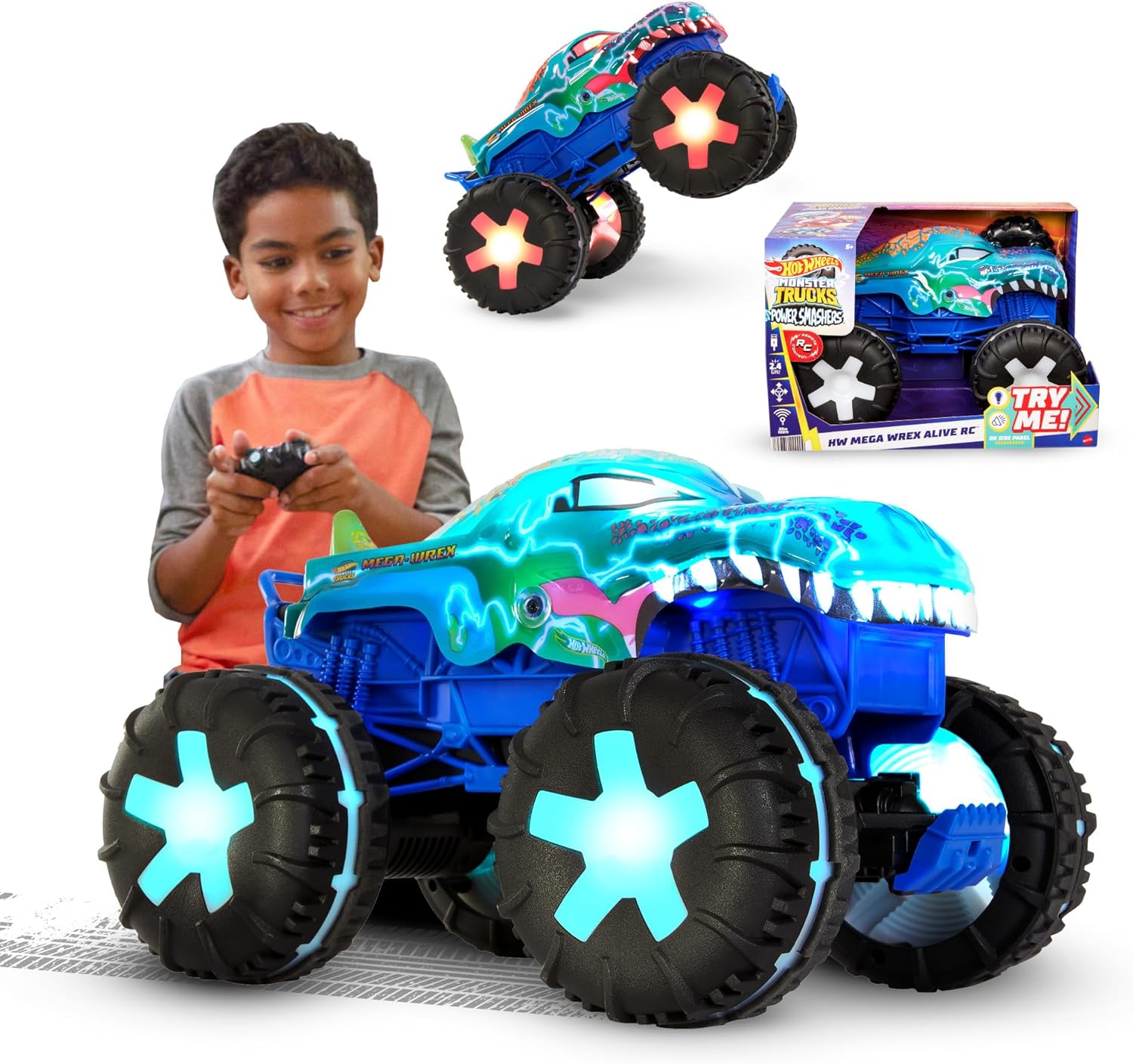Hot Wheels Monster Trucks 1:15 Scale Mega Wrex Alive Remote Control Car