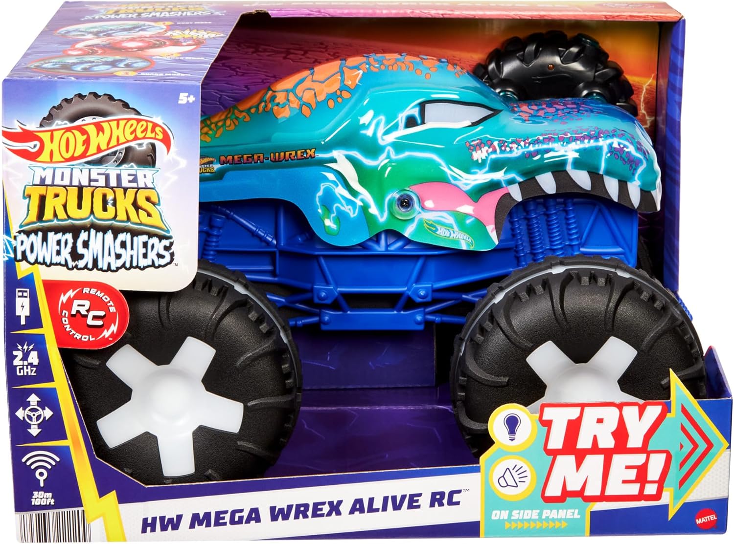 Hot Wheels Monster Trucks 1:15 Scale Mega Wrex Alive Remote Control Car