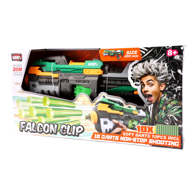 Hip Shot Battery Operated Faclon Clip with 10 Darts Hip Shot Yallatoys