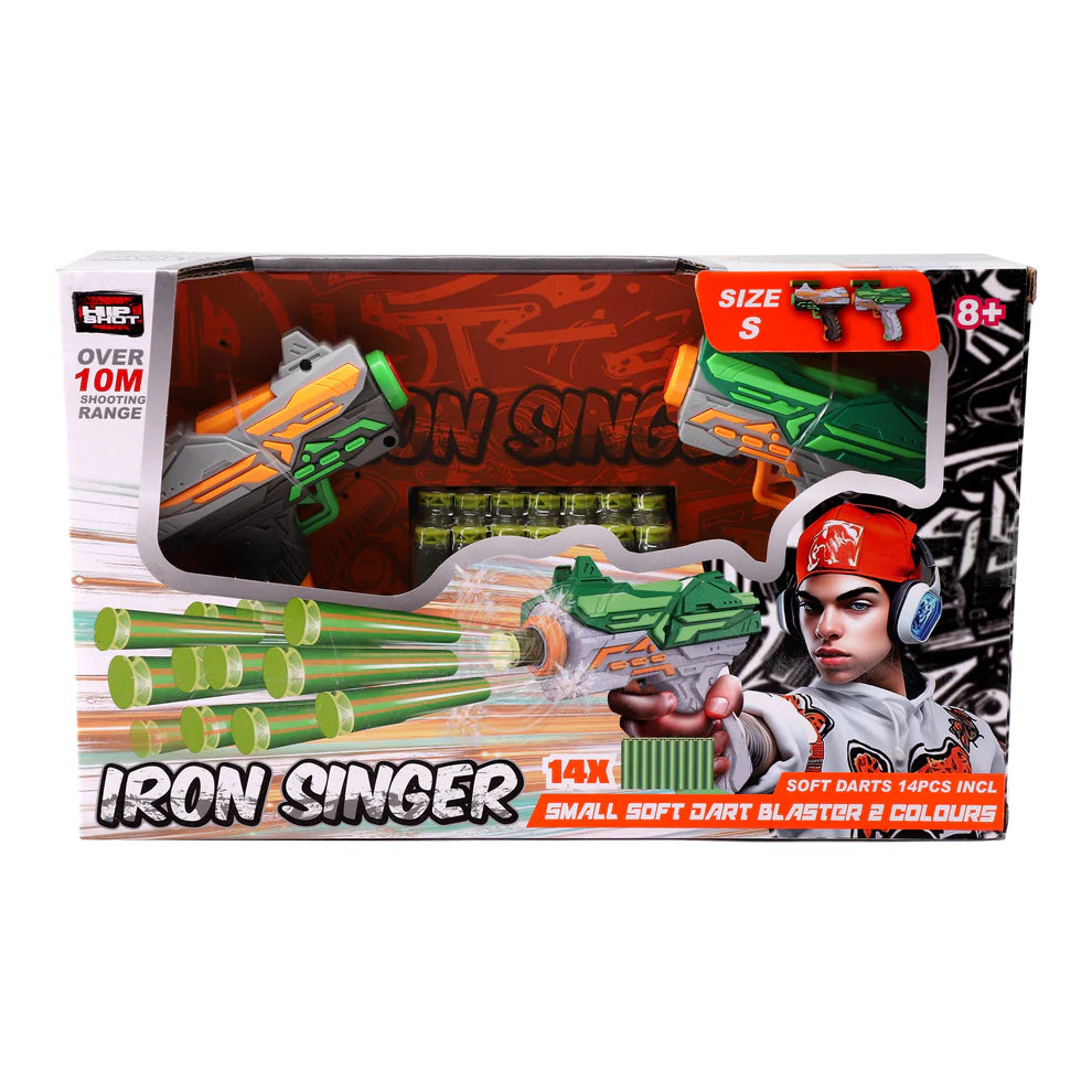 Hip Shot Combo Iron Singer 2 Blaster with 14 Darts Hip Shot Yallatoys