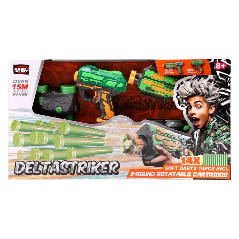 Hip Shot Combo Deltastriker 2 Blaster with 14 Darts Hip Shot Yallatoys