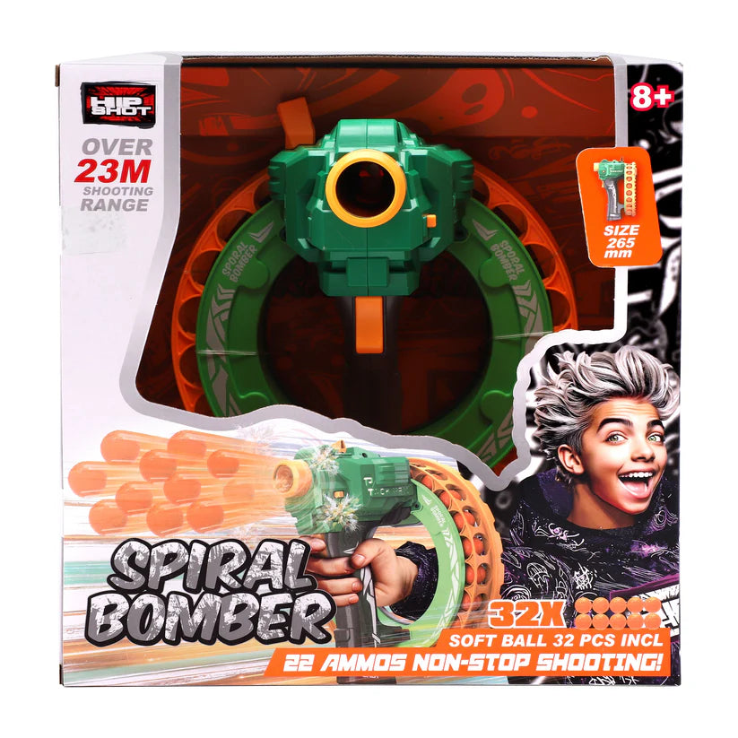 Hip Shot Battery Operated Spiral Bomber with 32Pcs Soft Balls Hip Shot Yallatoys
