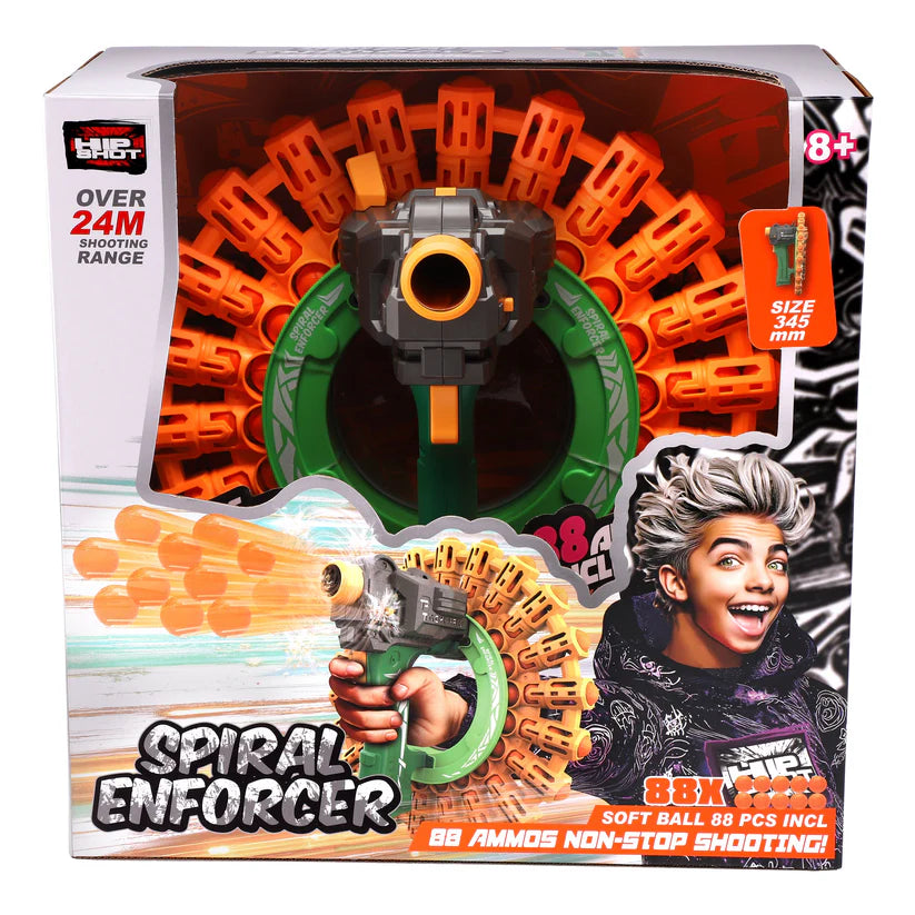 Hip Shot Battery Operated Spiral Enforcer with 88Pcs Soft Balls Hip Shot Yallatoys