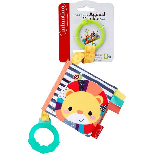 Infantino Link & Squeak Animal Crinkle Book Infantino Yallatoys