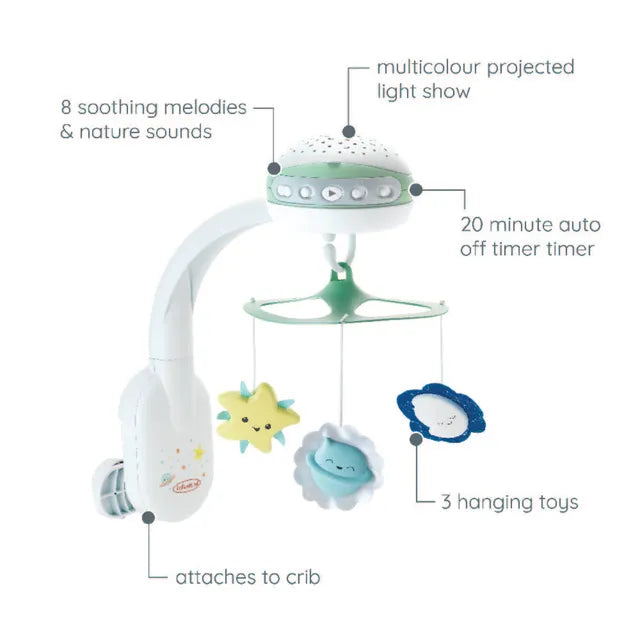 Infantino 3-in-1 Projector Musical Mobile Crib Toy Infantino Yallatoys