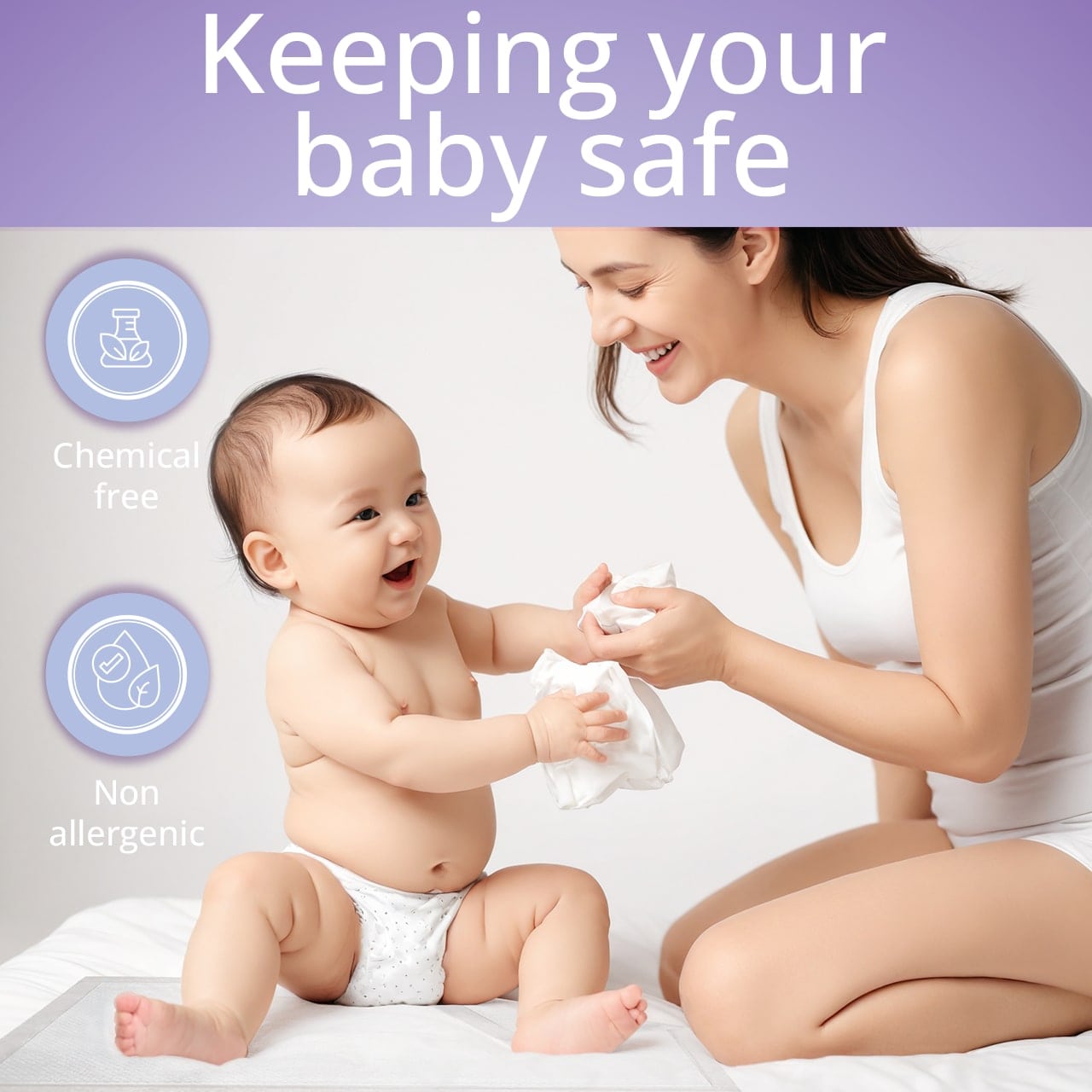VidaMom Disposable Diaper Changing Mats Pack of 100 pcs White VidaMom Yallatoys