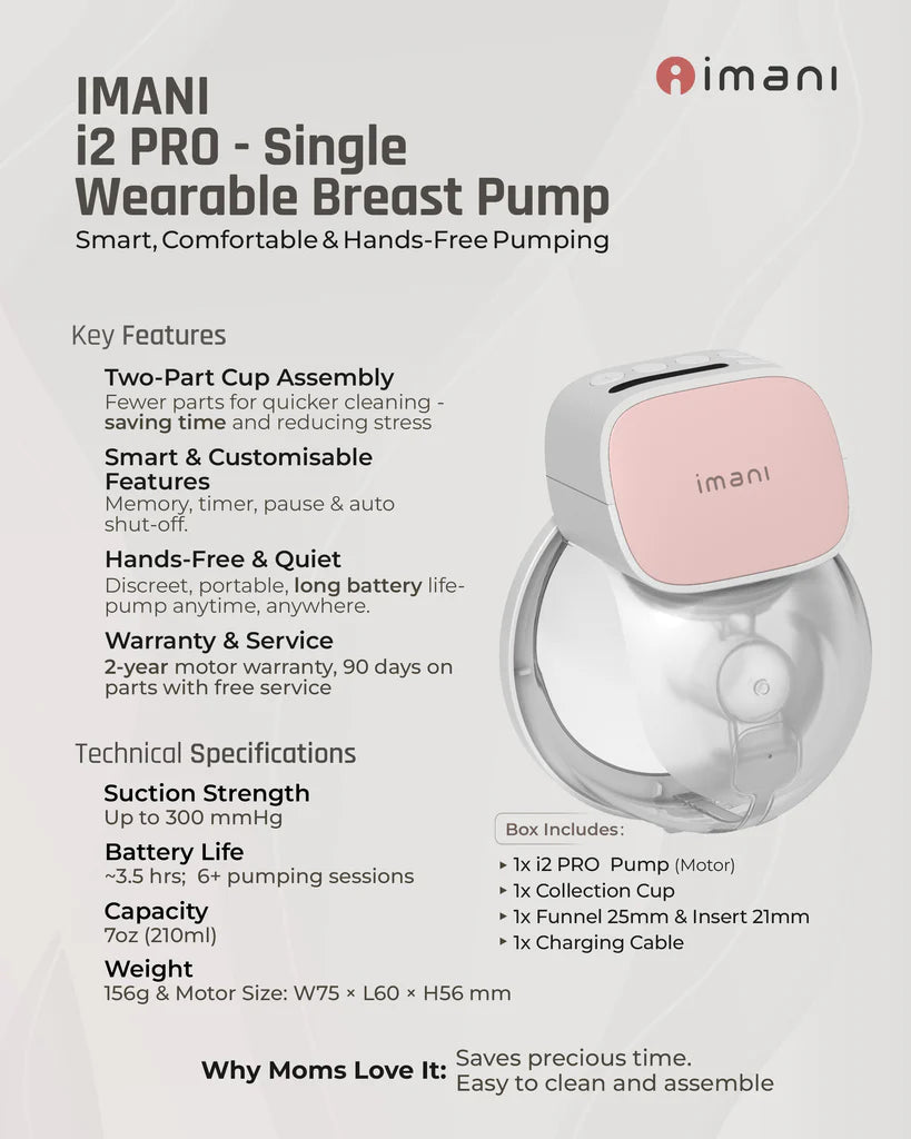 IMANI i2 PRO Single Wearable Breast Pump imani Yallatoys