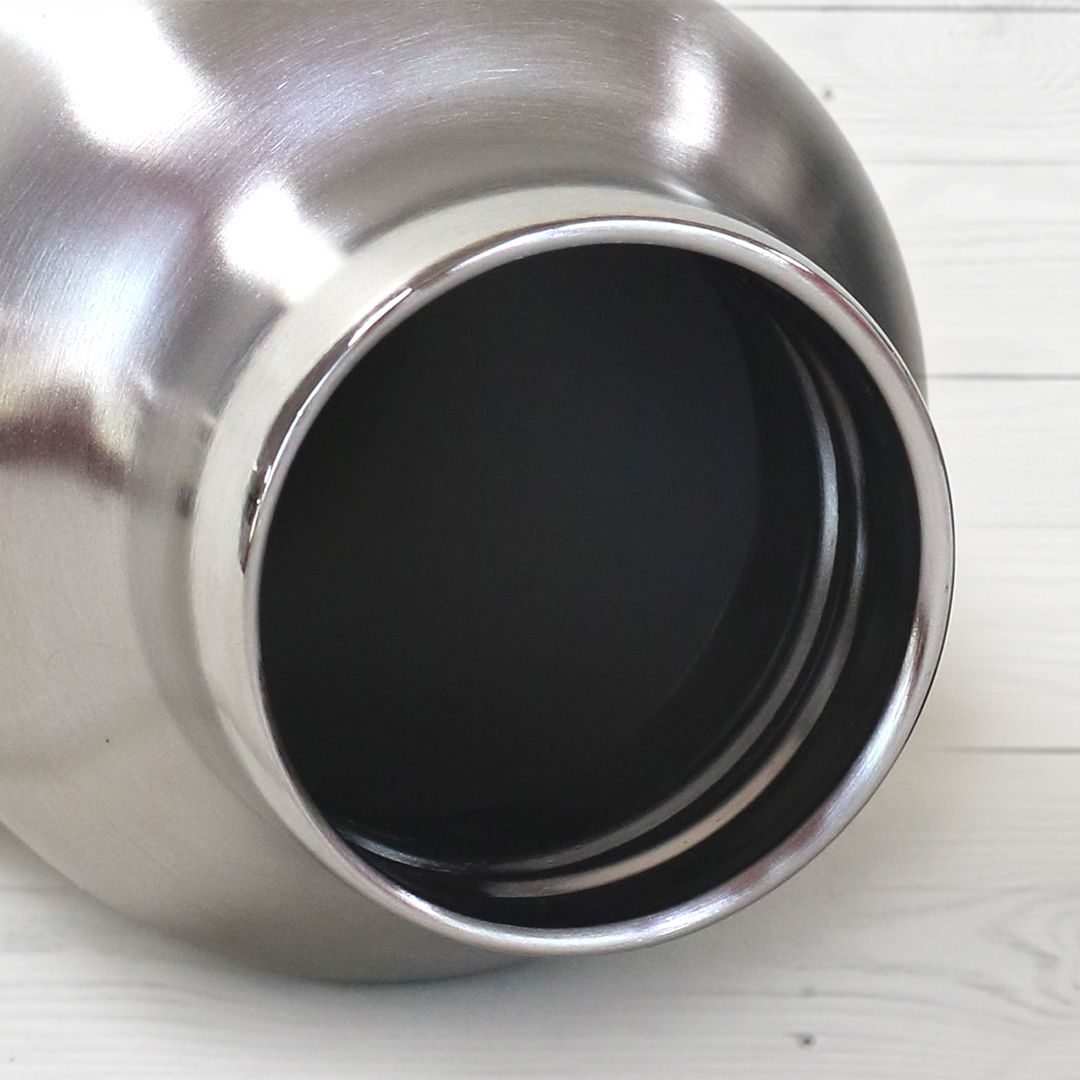 Insulated Silver Stainless Steel Flask