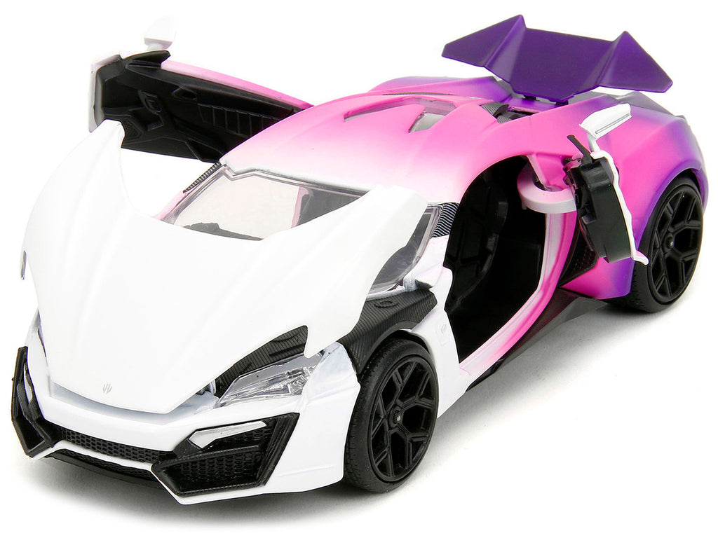 Jada Pink Slips Lykan Hypersport White Pink and Purple 1:24 Car Jada Yallatoys