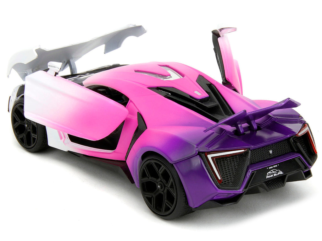 Jada Pink Slips Lykan Hypersport White Pink and Purple 1:24 Car Jada Yallatoys