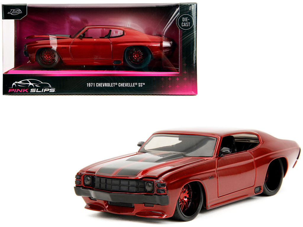 Jada Pink Slips 1971 Chevrolet Chevelle 1:24 Dark Red Metallic Car Jada Yallatoys