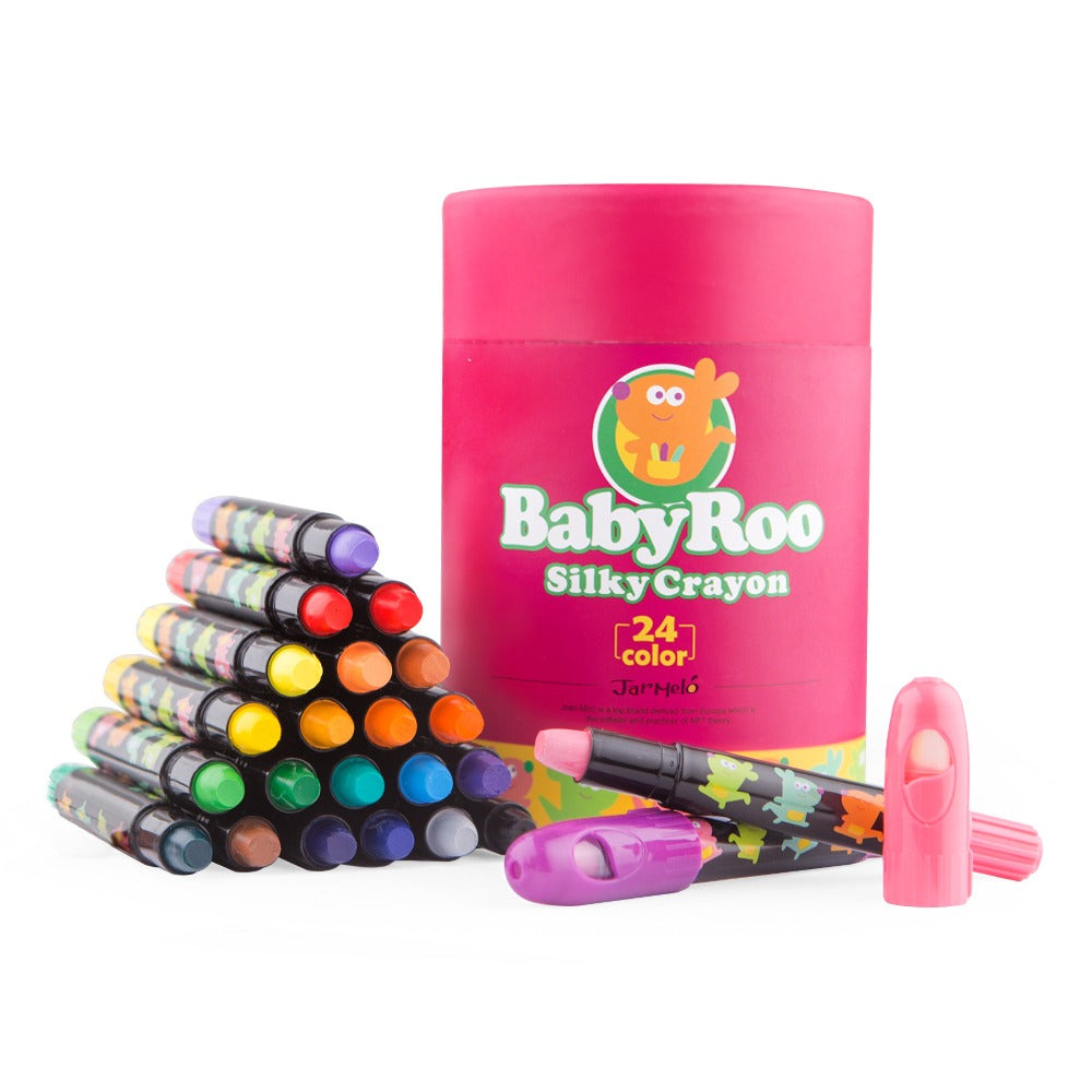 Jar Melo Silky Washable Crayon Baby Roo 24 Colors