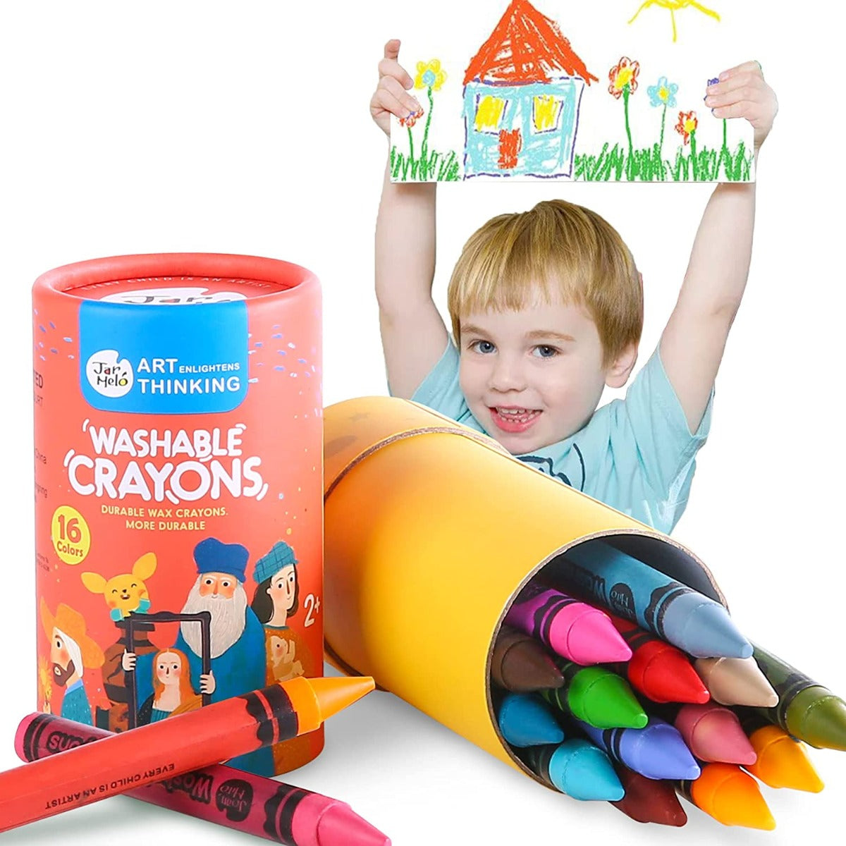 Jar Melo Washable Wax Crayons 16 Colours