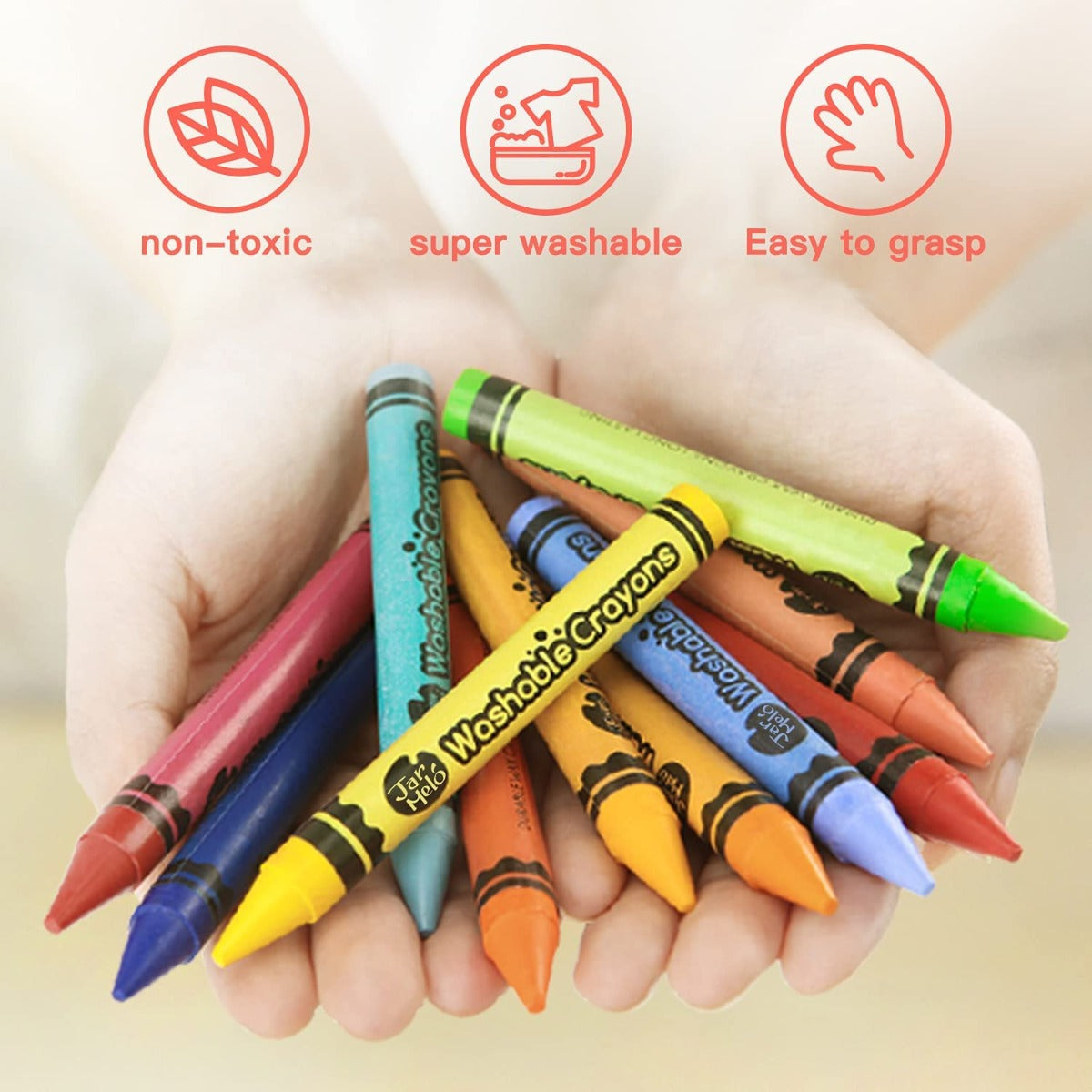 Jar Melo Washable Wax Crayons for Toddlers