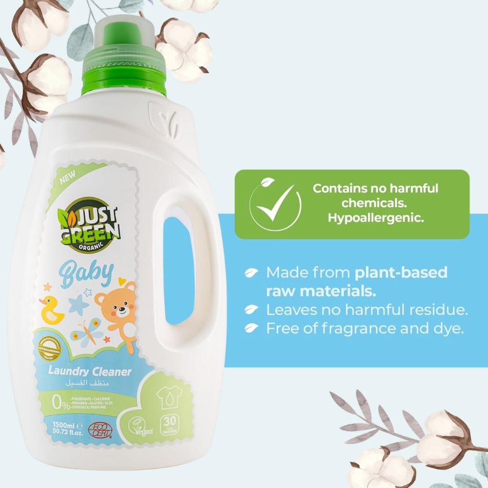 Just Green Organic Baby Laundry Liquid 1500ml Just Green Organic Yallatoys