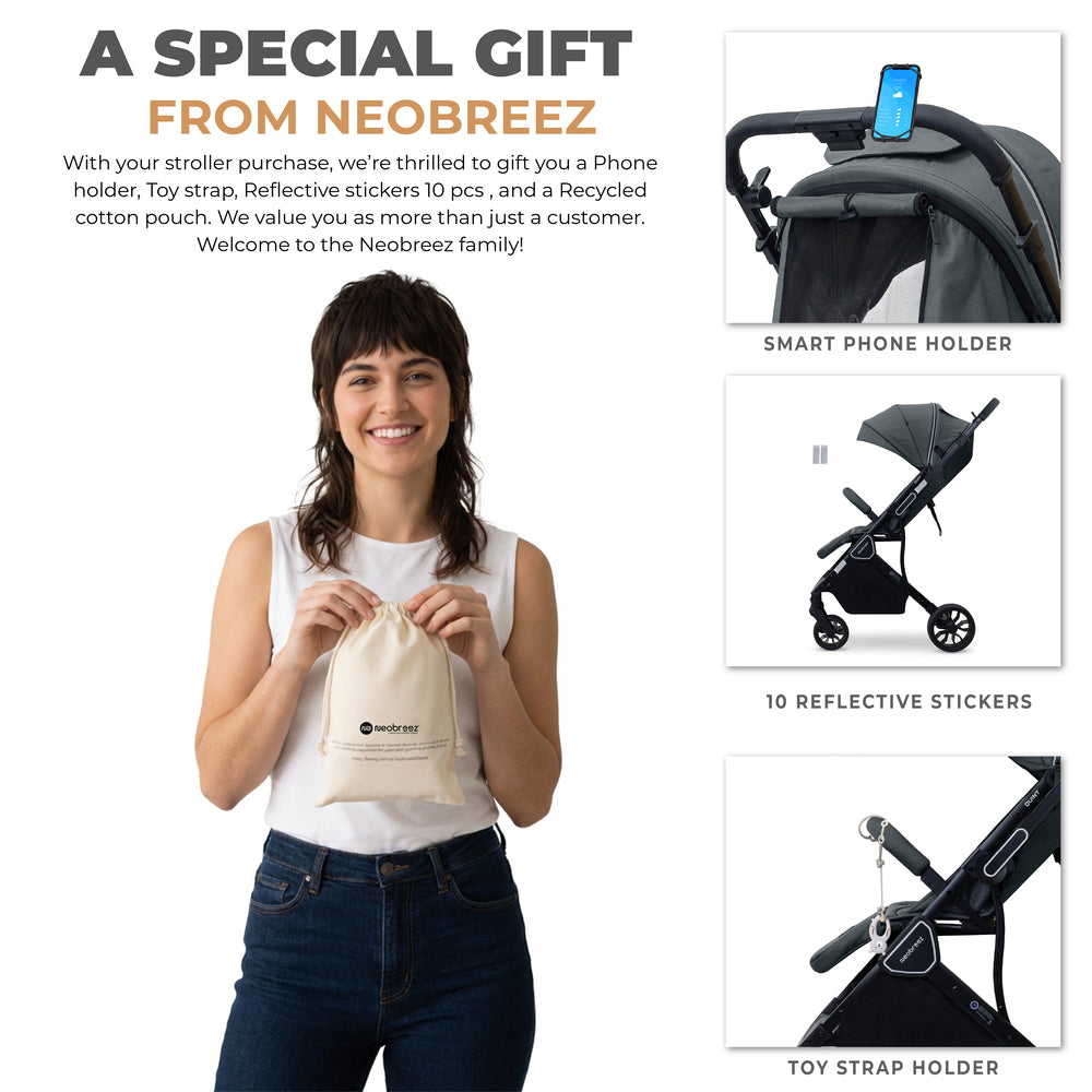 Neobreez Quint Reversible Handle Compact Travel Stroller Dark Grey