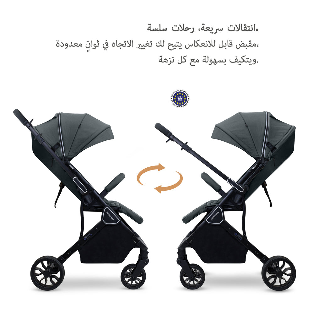 Neobreez Quint Reversible Handle Compact Travel Stroller Dark Grey